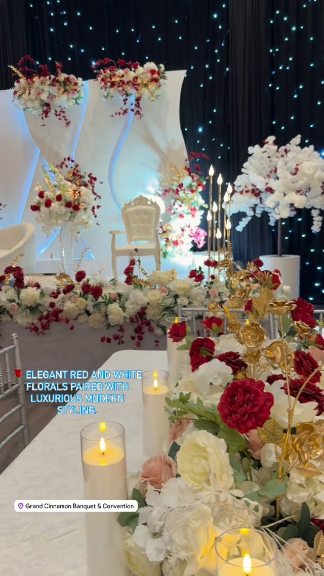 Red & White Romance Reception